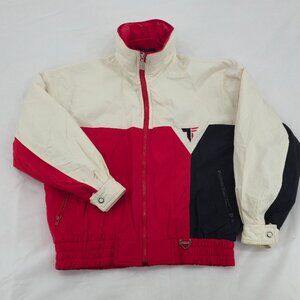 Tyrolia Vintage Ski Jacket Retro 90s Style Red/White/Black Color Block Size S